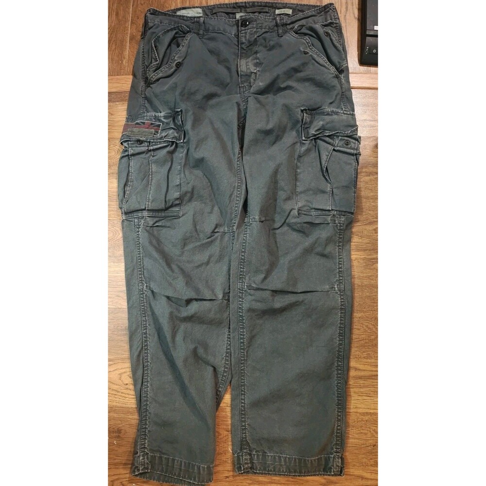 VTG Ralph Lauren Denim Supply Distressed Paratrooper Cargo Pants Mens 36x30 Flag